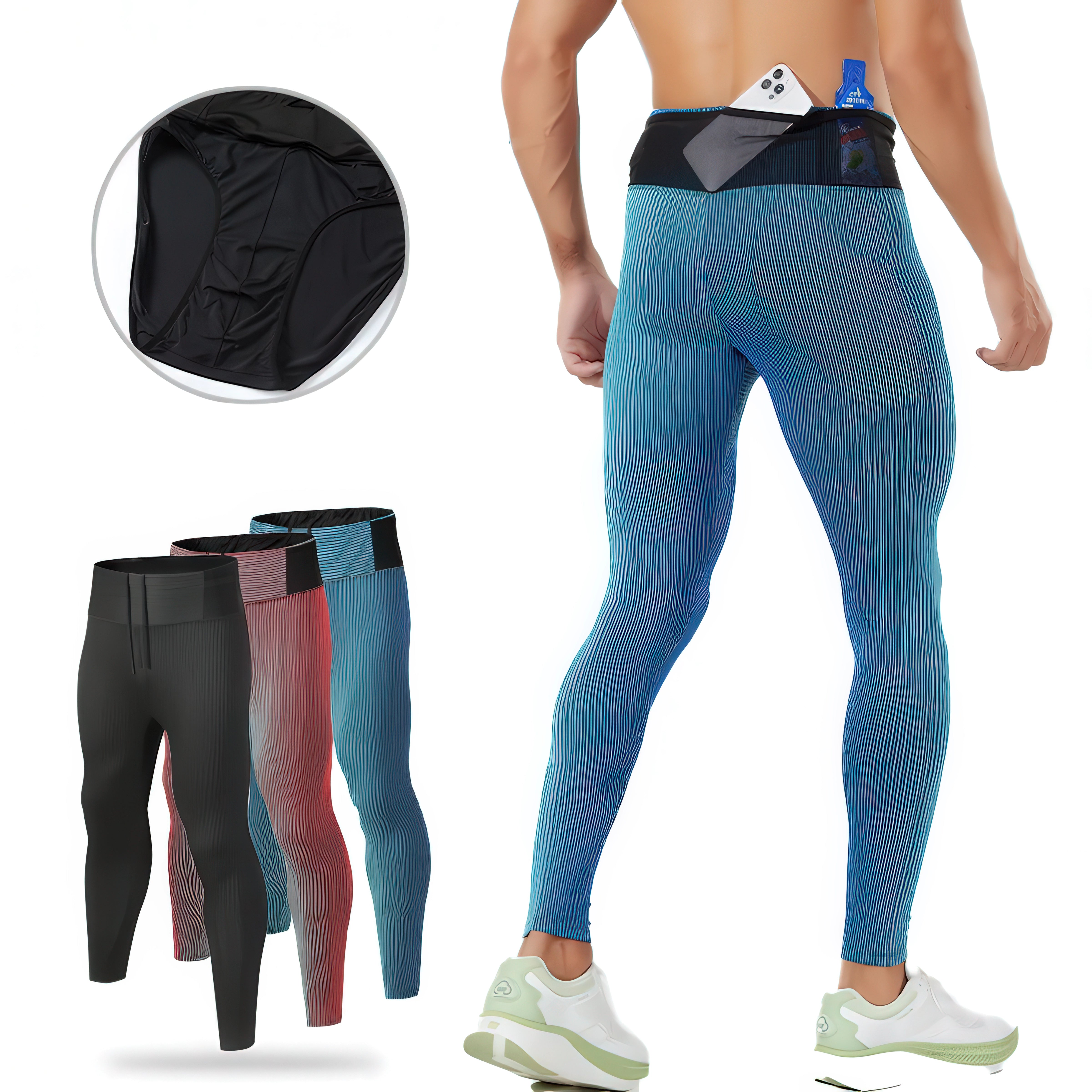 StrideLine Striped Compression Tights