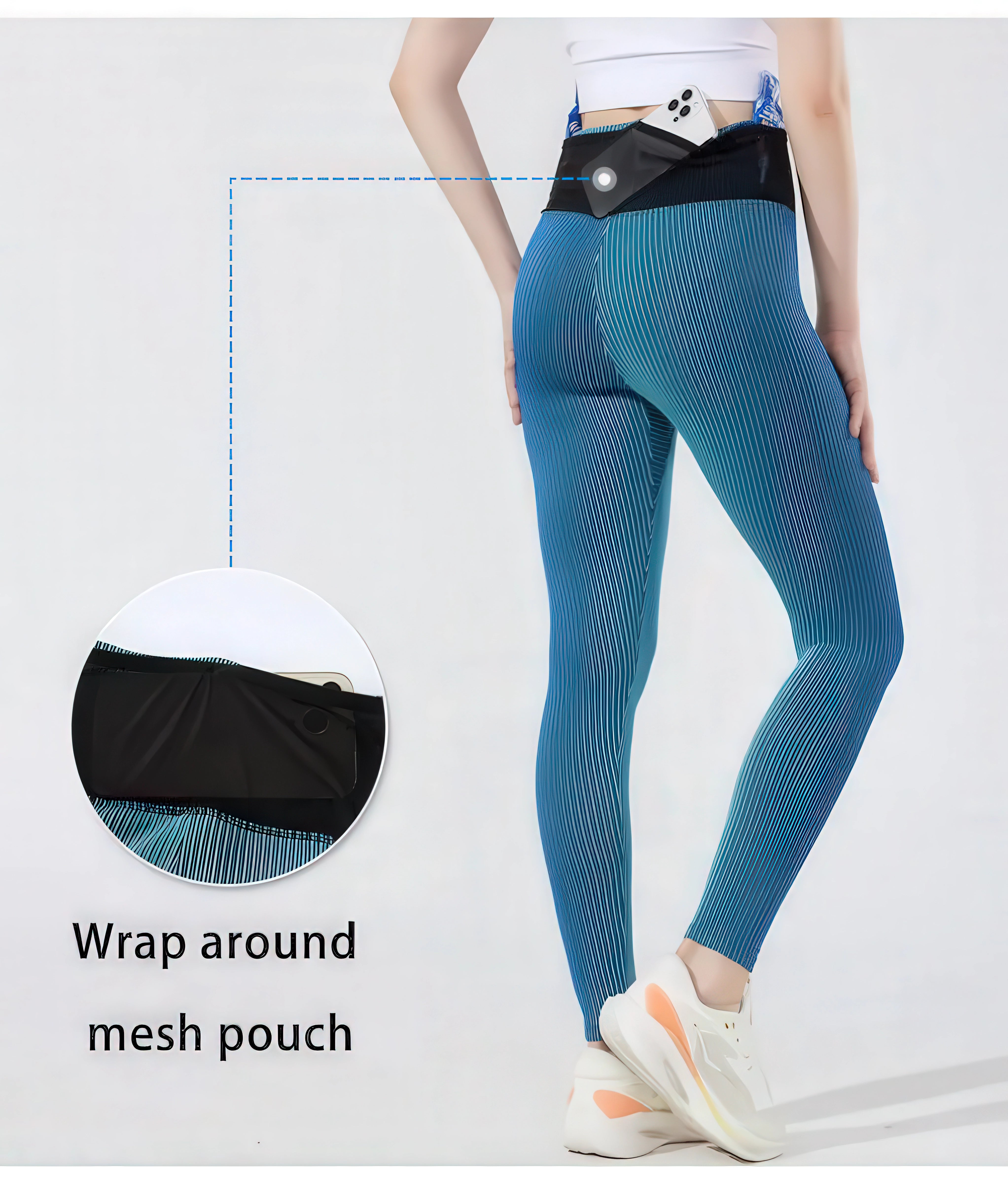 StrideLine Striped Compression Tights