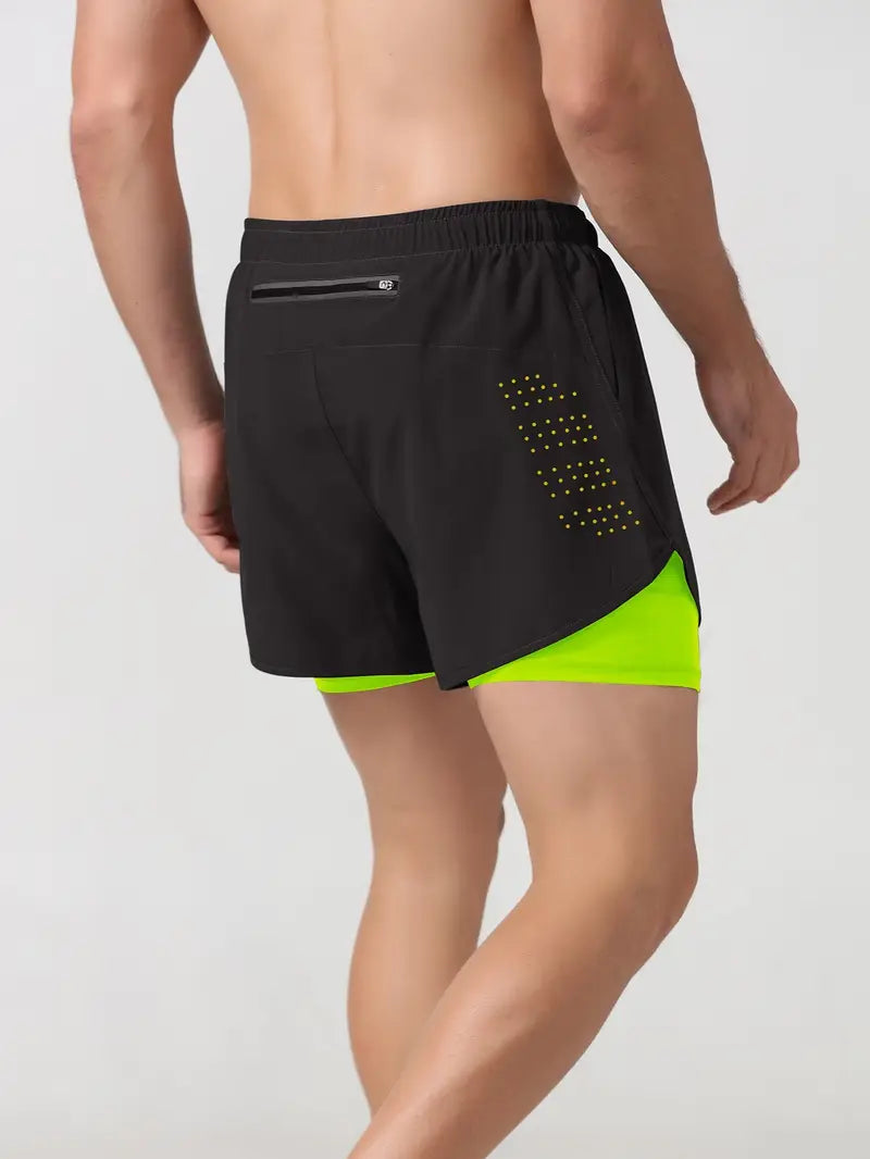 Men's 2-in-1 Quick Dry Fitness Training Shorts