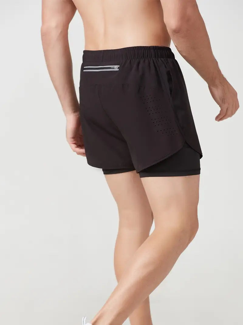 Men's 2-in-1 Quick Dry Fitness Training Shorts