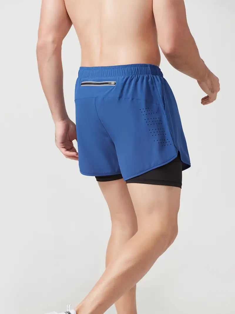 Men's 2-in-1 Quick Dry Fitness Training Shorts