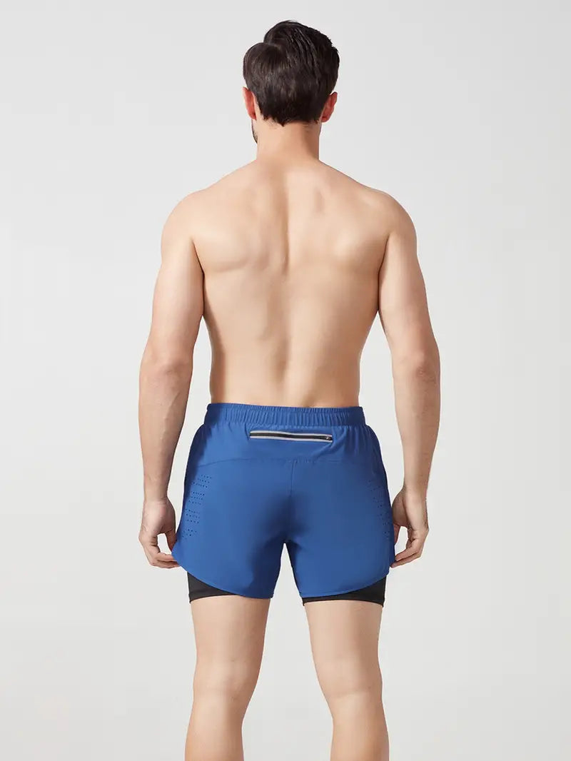 Men's 2-in-1 Quick Dry Fitness Training Shorts