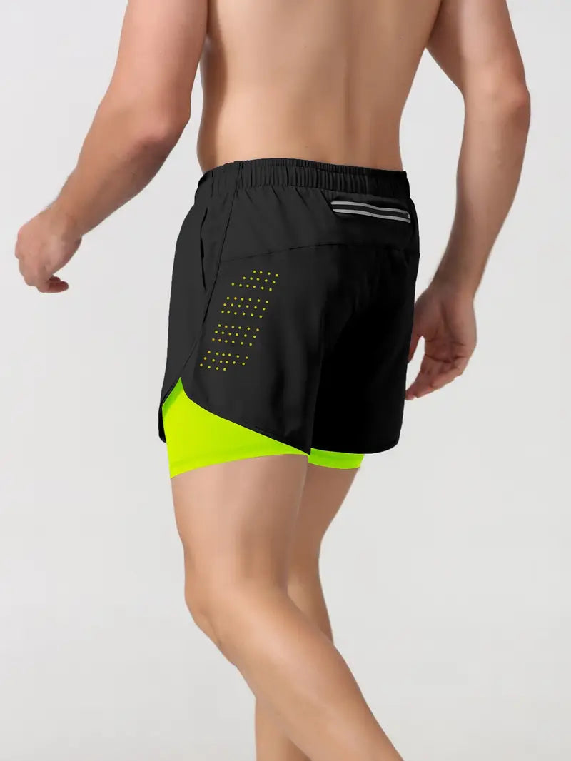 Men's 2-in-1 Quick Dry Fitness Training Shorts