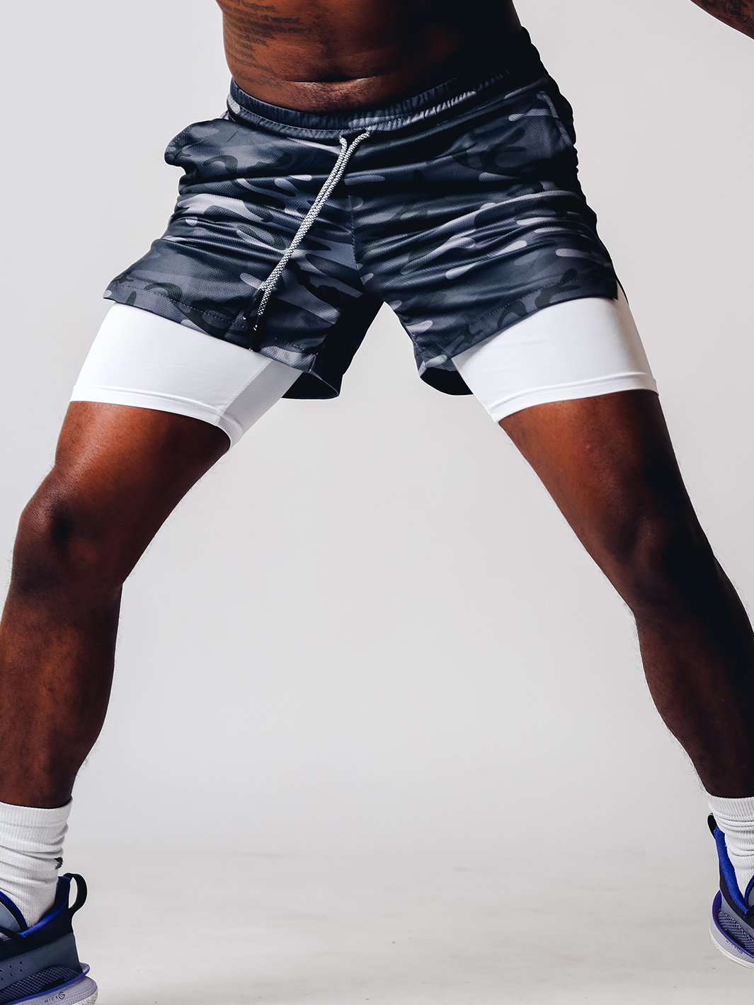 Men's Tactical Camo 2-in-1 Training Shorts - myovv.com