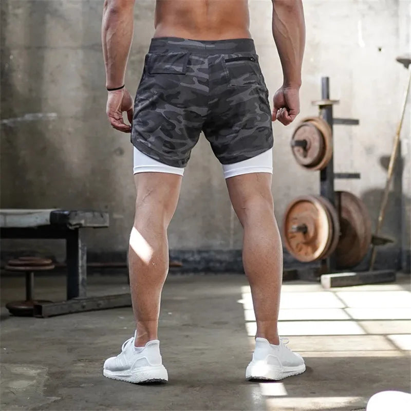 Men's Tactical Camo 2-in-1 Training Shorts - myovv.com