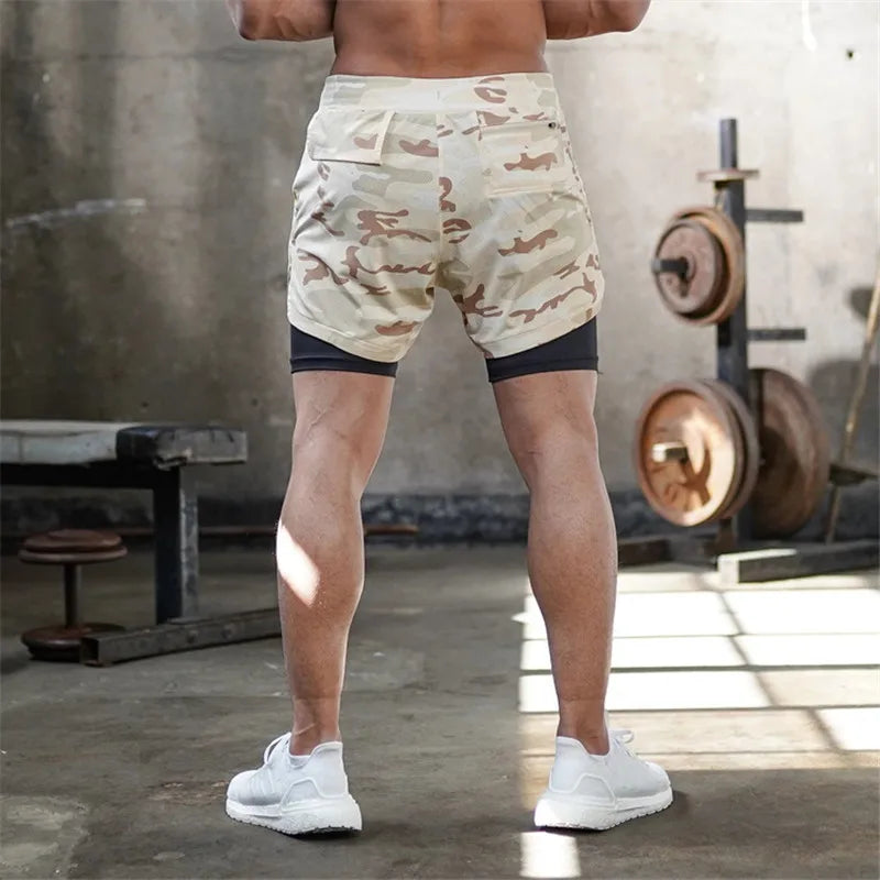 Men's Tactical Camo 2-in-1 Training Shorts - myovv.com