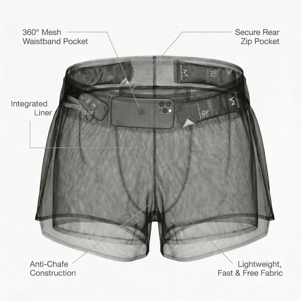 TrailGuard Dual-Layer Running Shorts with Built-In Belt