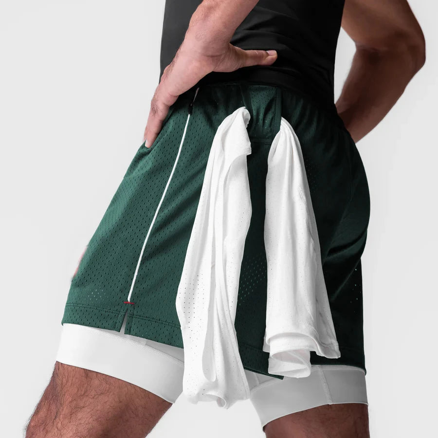 Men's 5-Inch Athletic Mesh Shorts with Built-In Liner