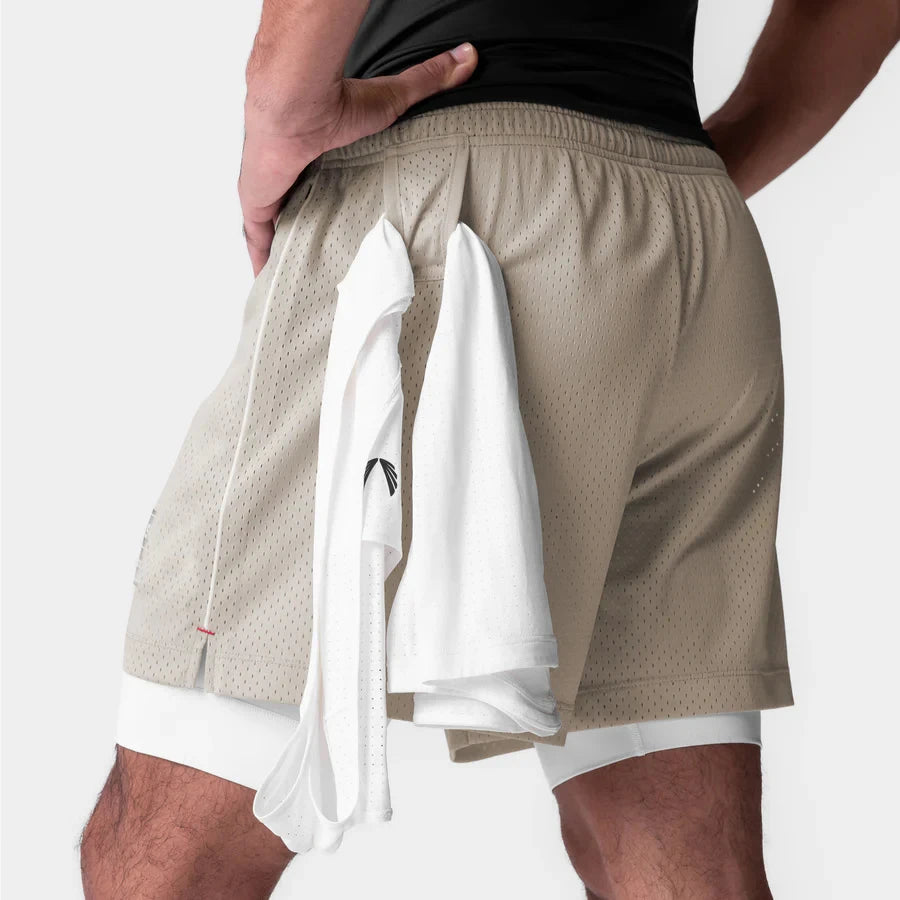 Men's 5-Inch Athletic Mesh Shorts with Built-In Liner