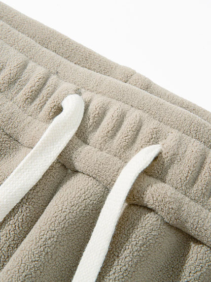MYOVV Men's Thermal Wide-Leg Fleece Pants
