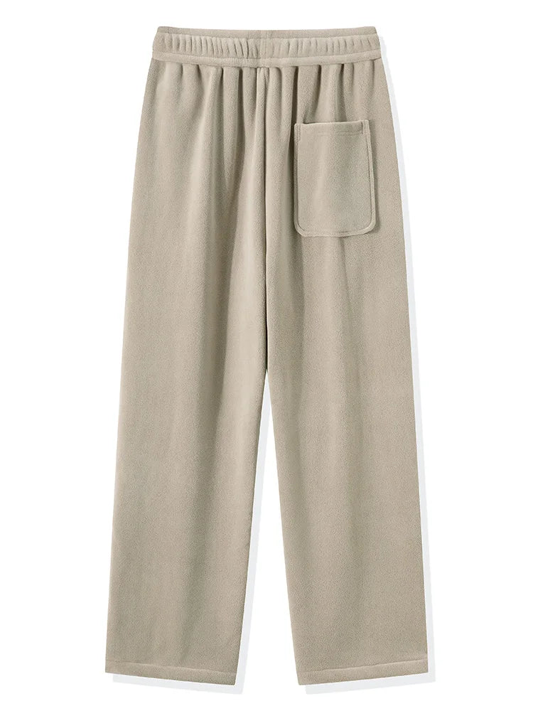 MYOVV Men's Thermal Wide-Leg Fleece Pants