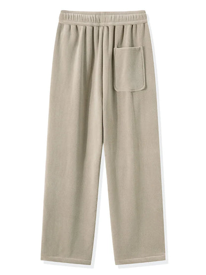 MYOVV Men's Thermal Wide-Leg Fleece Pants