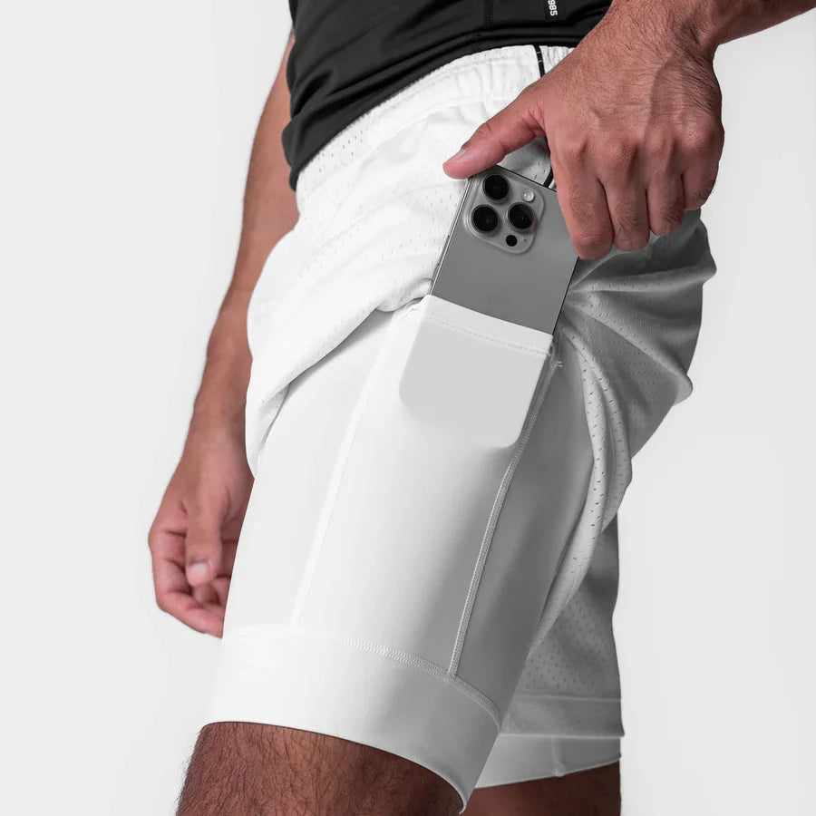 Men's 5-Inch Athletic Mesh Shorts with Built-In Liner