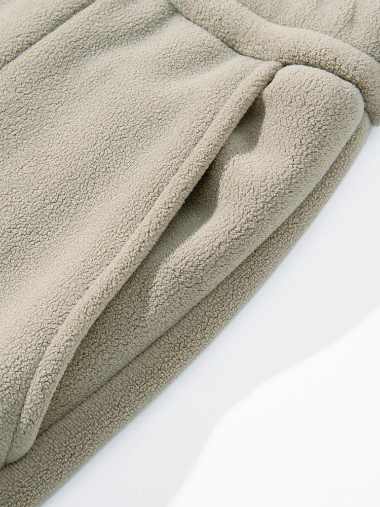 MYOVV Men's Thermal Wide-Leg Fleece Pants