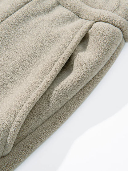 MYOVV Men's Thermal Wide-Leg Fleece Pants