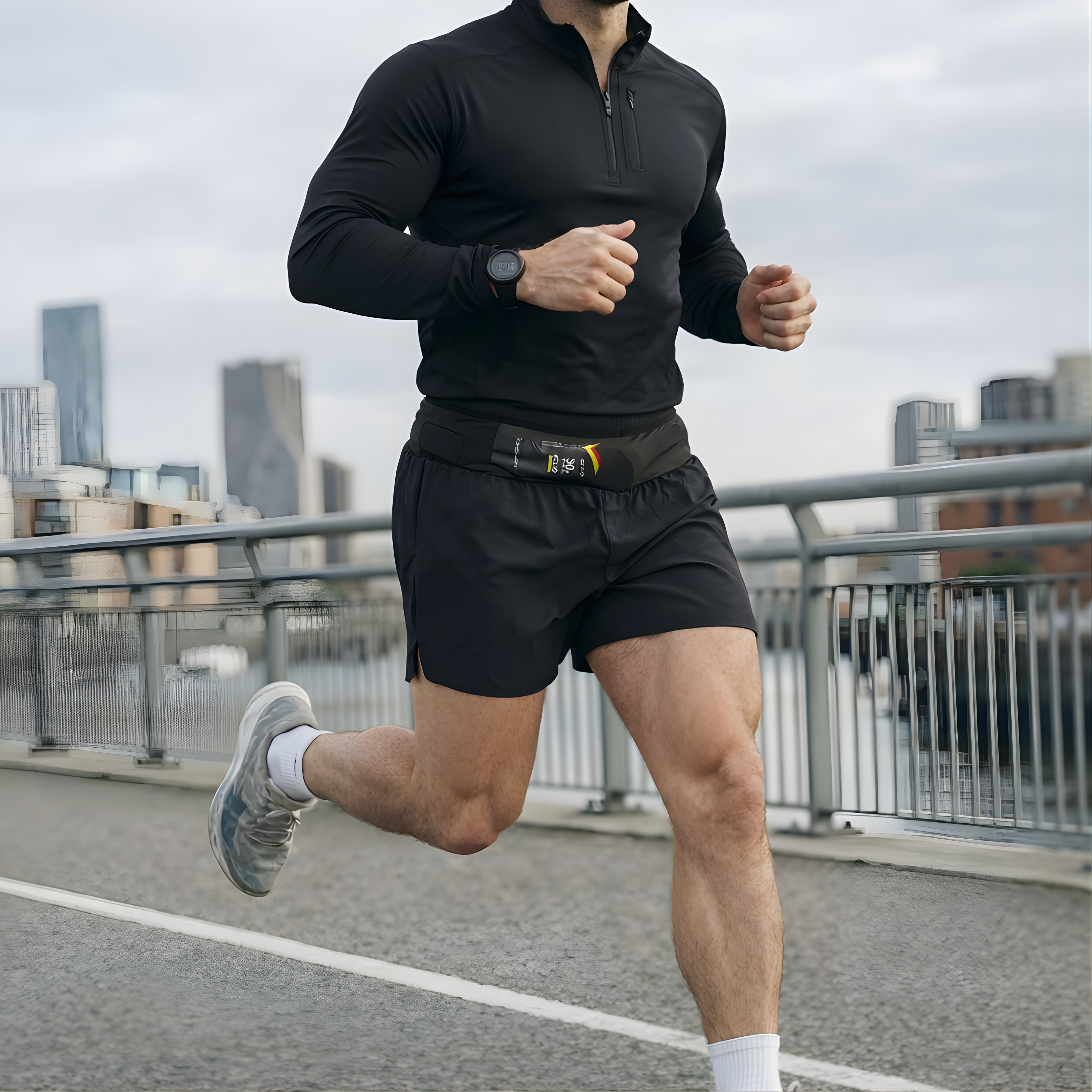 TrailGuard Dual-Layer Running Shorts with Built-In Belt - MYOVV