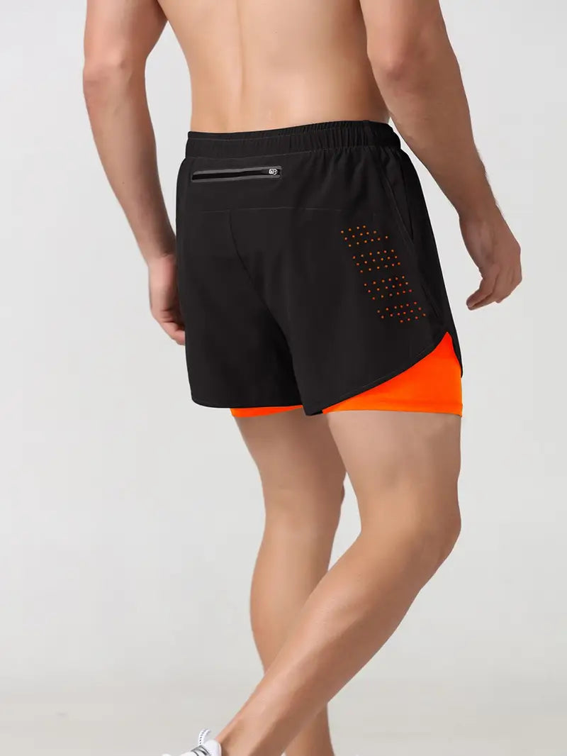 Men's 2-in-1 Quick Dry Fitness Training Shorts