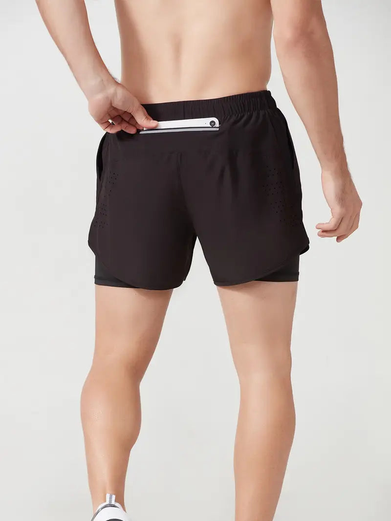 Men's 2-in-1 Quick Dry Fitness Training Shorts