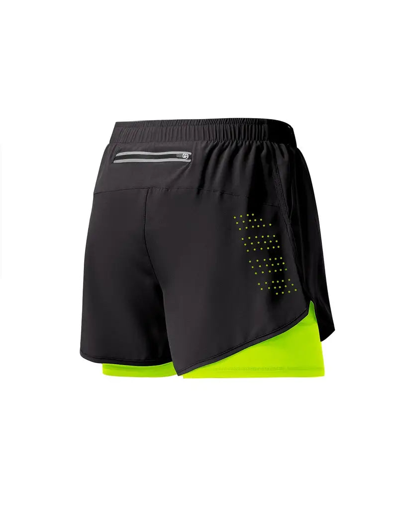 Men's 2-in-1 Quick Dry Fitness Training Shorts