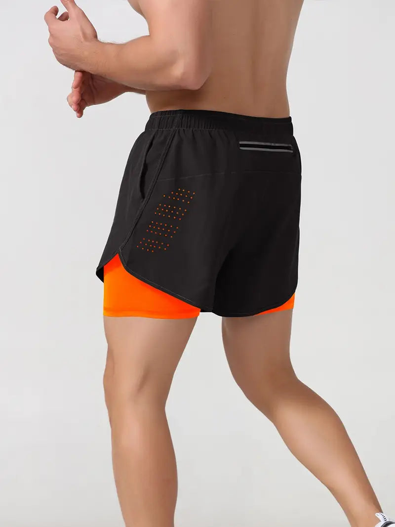 Men's 2-in-1 Quick Dry Fitness Training Shorts